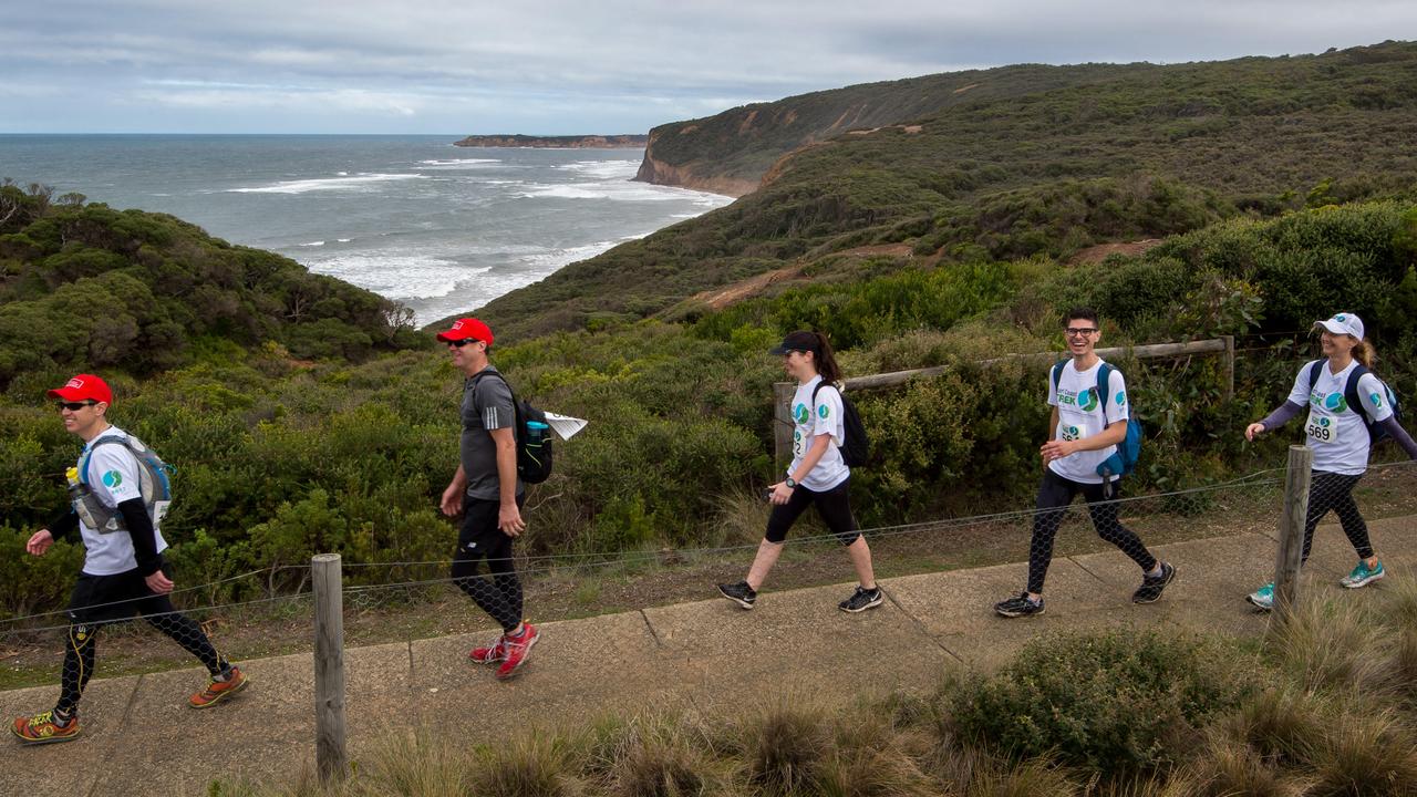 Walkers use the Surf Coast Walk. Part of the walk, near Aireys Inlet, needs top be diverted. Picture Jay Town.