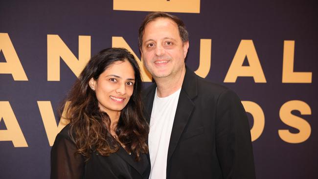 Manjari Makijany and Emmanuel Pappas at the Screen Forever SPA Awards at The Star Gold Coast for Gold Coast at Large. Picture, Portia Large.