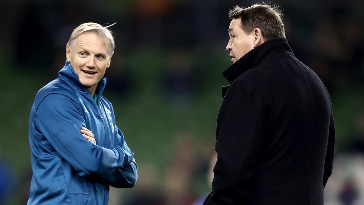 Ireland’s New Zealand coach Joe Schmidt (L) managed to frustrate the All Blacks by slowing the Test down.