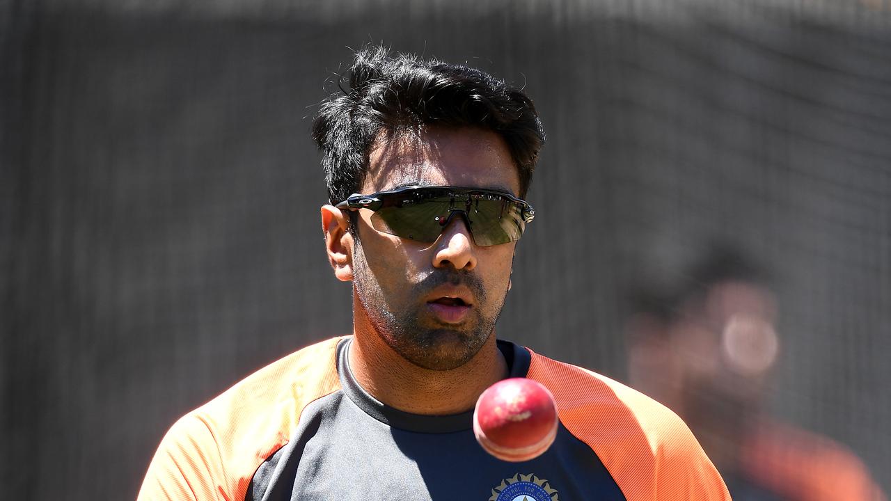 Ravi Ashwin of India bowls in the nets