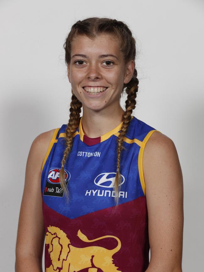 Kalinda during the Brisbane Lions 2018 Womens team photo day at The Gabba on January 9, 2018 in Brisbane, Australia. (Photo by Michael Willson/AFL Media)