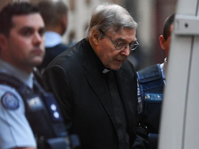 Cardinal George Pell leaves the Supreme Court of Victoria in Melbourne, Thursday, June 6, 2019. Pell is appealing his conviction for sexually abusing two boys in the 1990s. (AAP Image/Erik Anderson) NO ARCHIVING