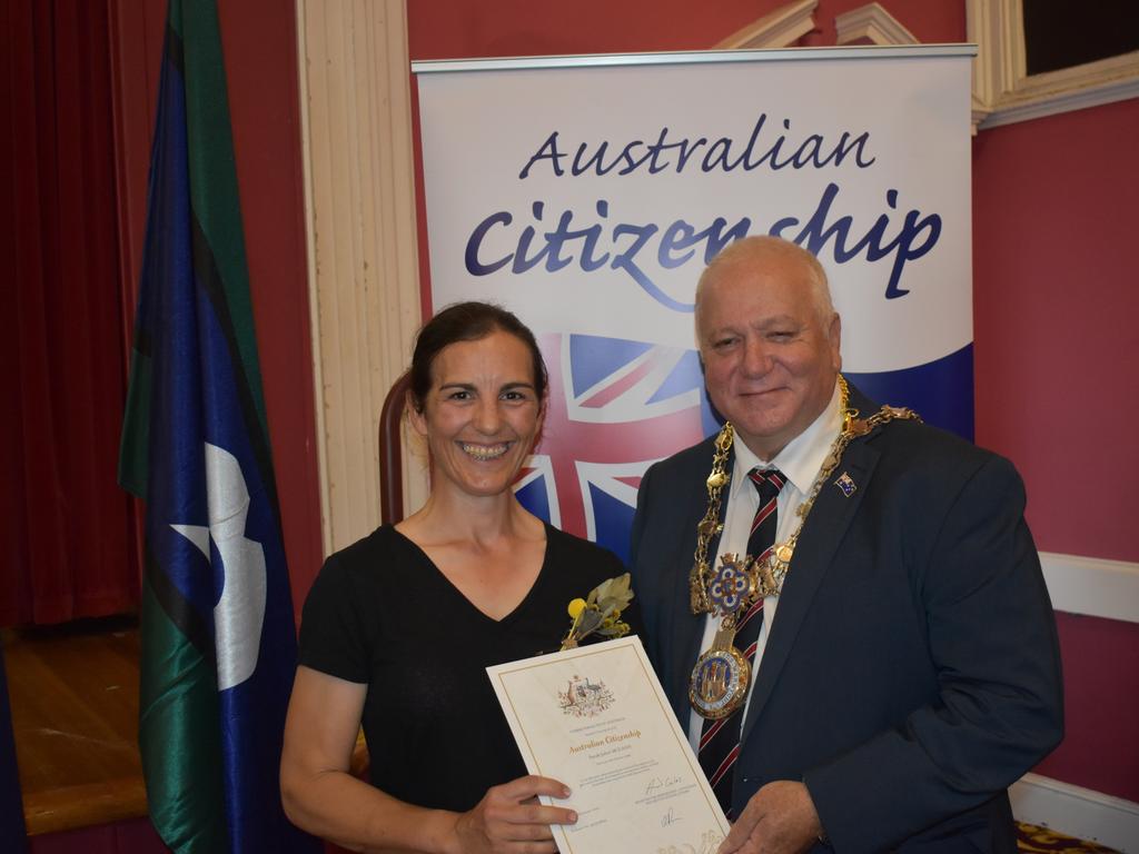 Big smiles from new citizen Sarah Juliet Mccann(Photo: Warwick Daily News)