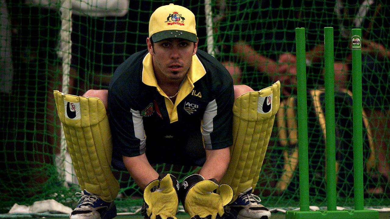 Campbell during cricket training session at the SCG indoor nets in January, 2002.