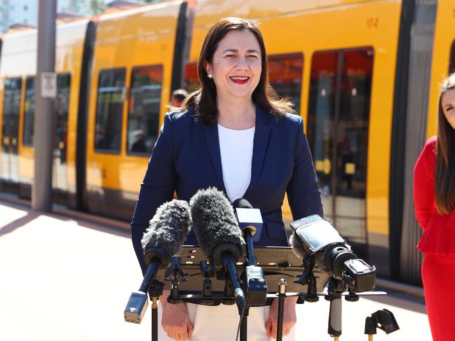 QLD Premier Annastacia Palaszczuk announced the Gold Coast Light Rail investment ahead of the election campaign. Picture: Tertius Pickard