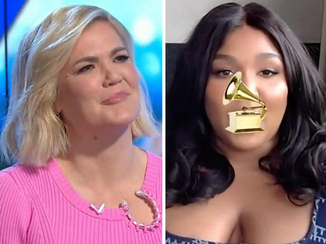 Lizzo dropped the F-bomb up to a dozen times during her interview with Sarah Harris on The Project.