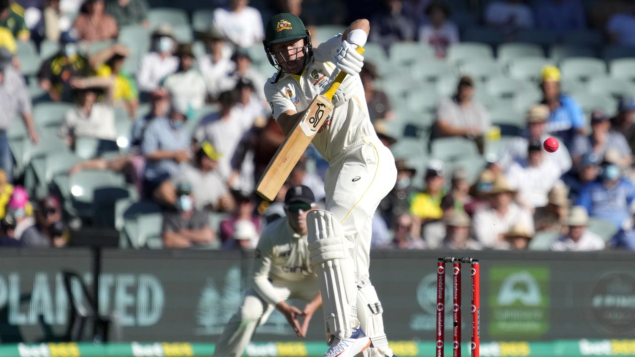 Marnus Labuschagne of Australia copped a lot of short-pitched bowling on Thursday. Photo by Daniel Kalisz/Getty Images