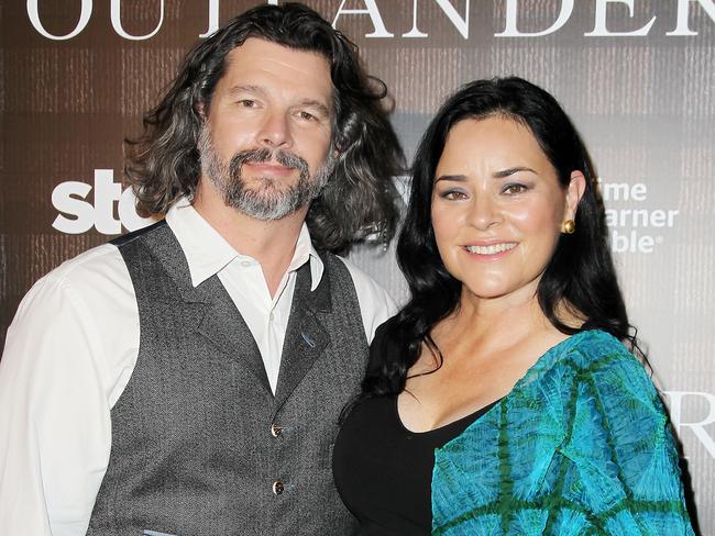 Executive producer Ronald D. Moore and author Diana Gabaldon at an <i>Outlander</i> event in New York. Picture: AP