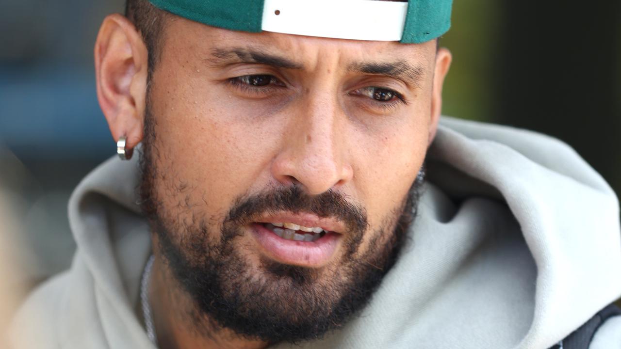 Nick Kyrgios pictured after arriving at Brisbane airport. Picture: David Clark