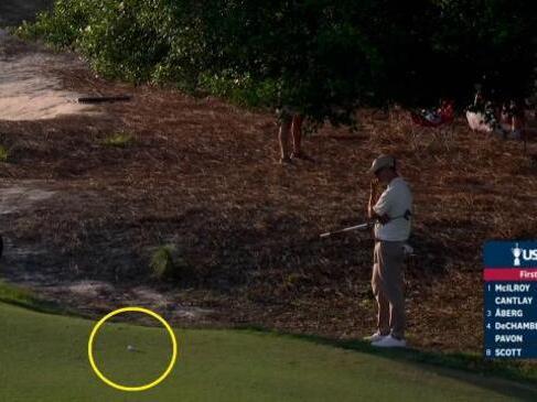 Adam Scott filthy as ball rolls back to him