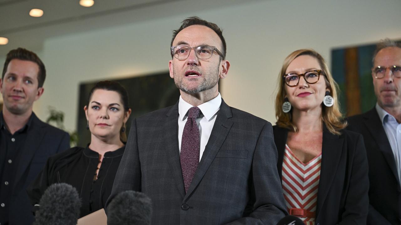 Greens leader Adam Bandt says the breakthrough showed that ‘Greens pressure works’. Picture: NewsWire / Martin Ollman