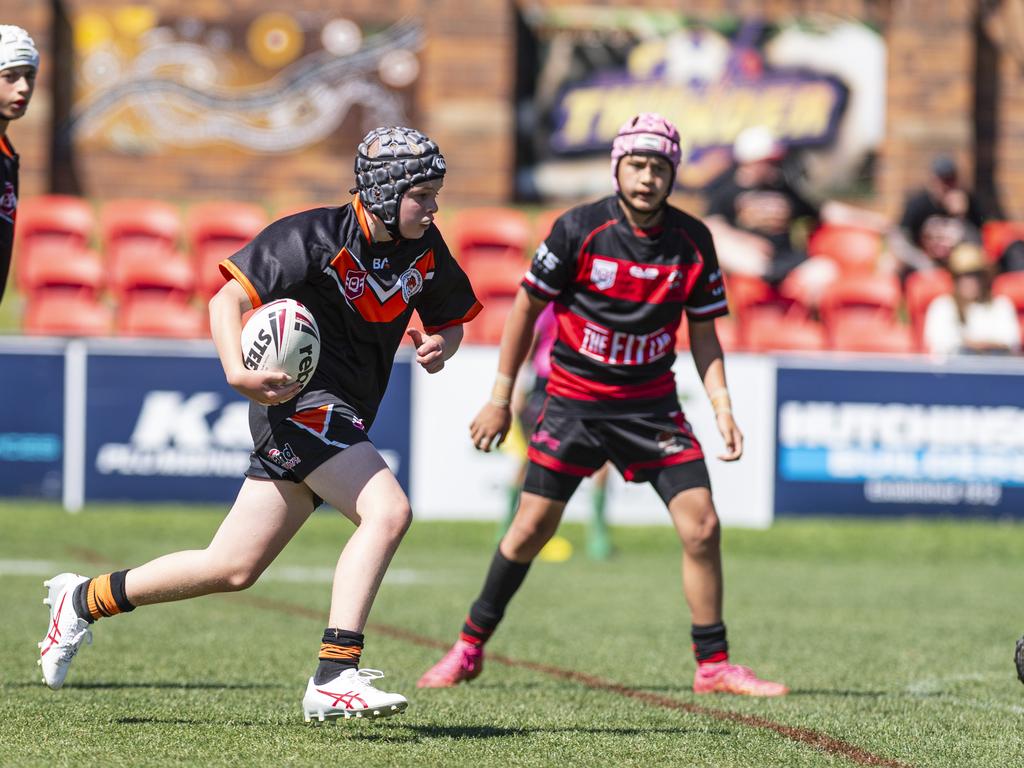 Harrison Briese for Southern Suburbs against Valleys in U13/14 boys Toowoomba Junior Rugby League grand final at Toowoomba Sports Ground, Saturday, September 7, 2024. Picture: Kevin Farmer