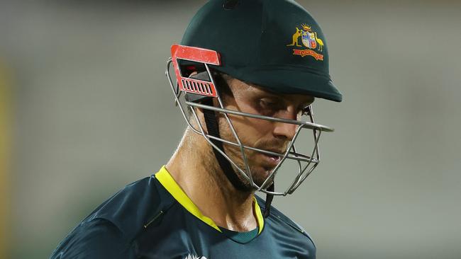 GROS ISLET, SAINT LUCIA - JUNE 15: Mitchell Marsh of Australia looks dejected while leaving the field after being caught out by Charlie Tear of Scotland (not pictured) during the ICC Men's T20 Cricket World Cup West Indies & USA 2024 match between Australia and Scotland at Daren Sammy National Cricket Stadium on June 15, 2024 in Gros Islet, Saint Lucia. (Photo by Robert Cianflone/Getty Images)