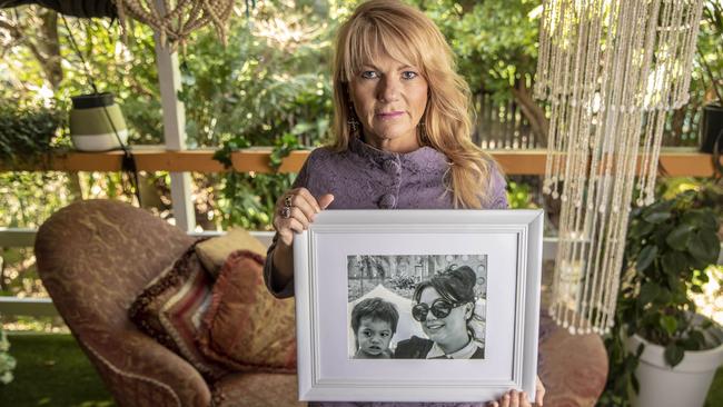Sonia Anderson holds a photograph of her daughter Bianca Girven. Picture: Glenn Hunt.