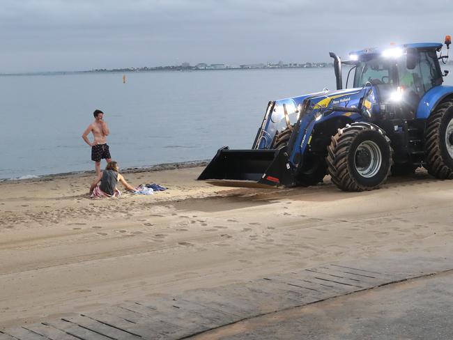 St Kilda beach on the first day of 2025. Picture: David Crosling