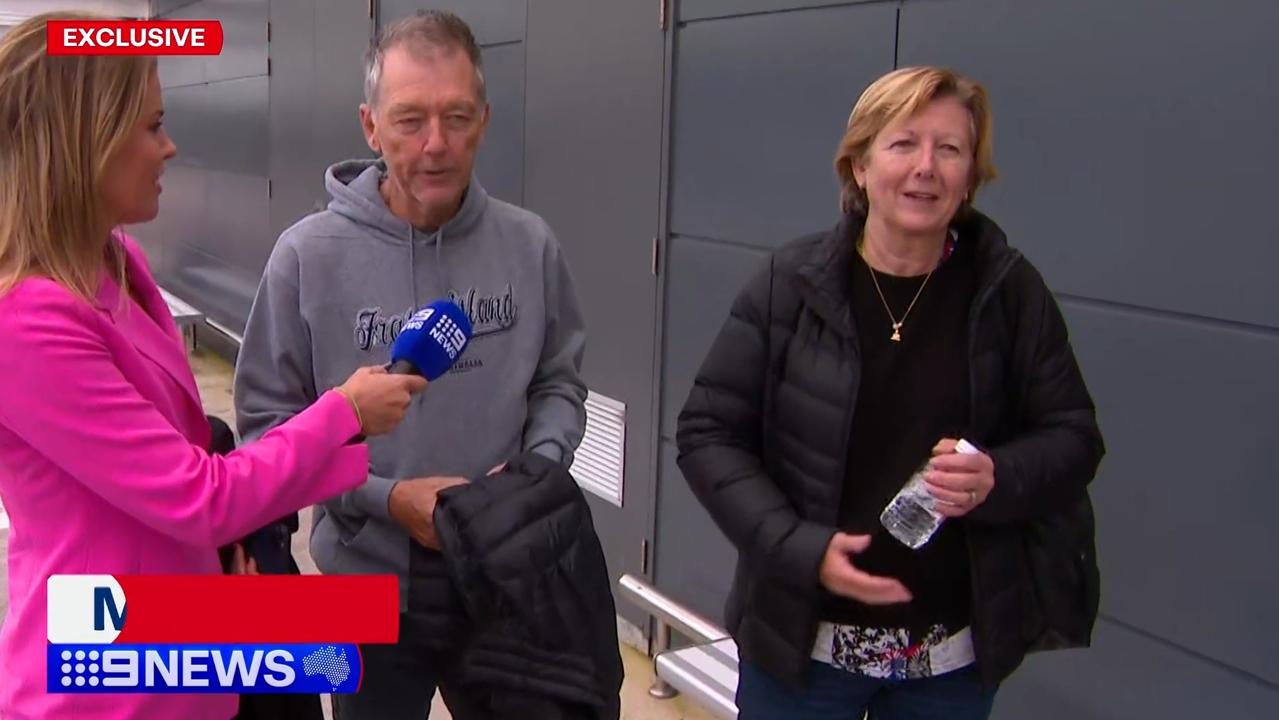 Passenger Michael Reynolds and his wife, who was not identified. Picture: 9 News
