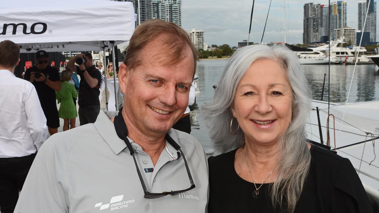 Stuart Graham and Mandy Beale at Maritimo 11 farewell party at Southport Yacht Club, Main Beach. Pic: Regina King