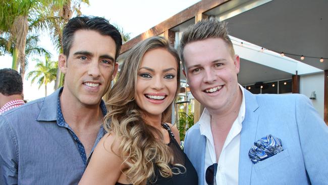 Emily Skye with her partner Declan Redmond and PR manager Sam Mangan Picture: Regina King