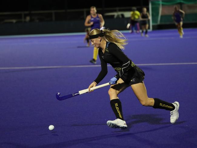 Gold Coast talent Aurora Kovacevich in action on the hockey field. Picture: Supplied.