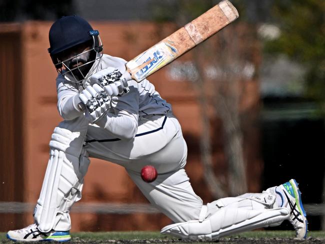 St AlbansÃ Lihan Dulshan and Chetan Arjun during the VTCA St Albans v Keilor cricket match in St Albans, Saturday, Feb. 11, 2023.Picture: Andy Brownbill