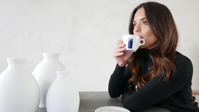 Olympia Valance is spending her lockdown learning Italian and perfecting her coffee making skills. Picture: Supplied