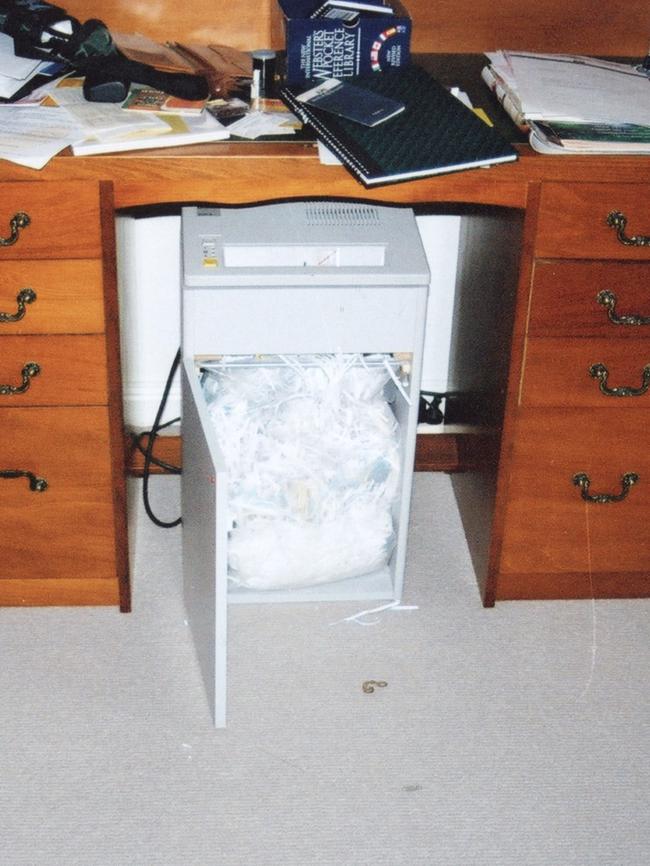 Drug money was hidden here inside McCulloch's paper shredder.