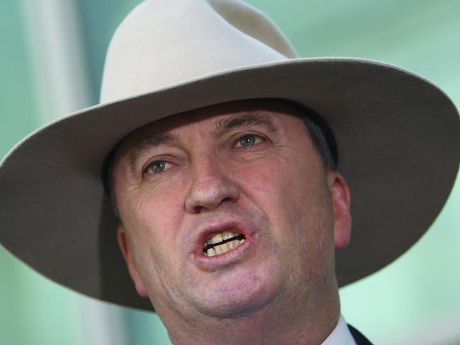 Barnaby Joyce has accused Malcolm Turnbull of meddling with National Party processes. Picture: AAP Image/Lukas Coch