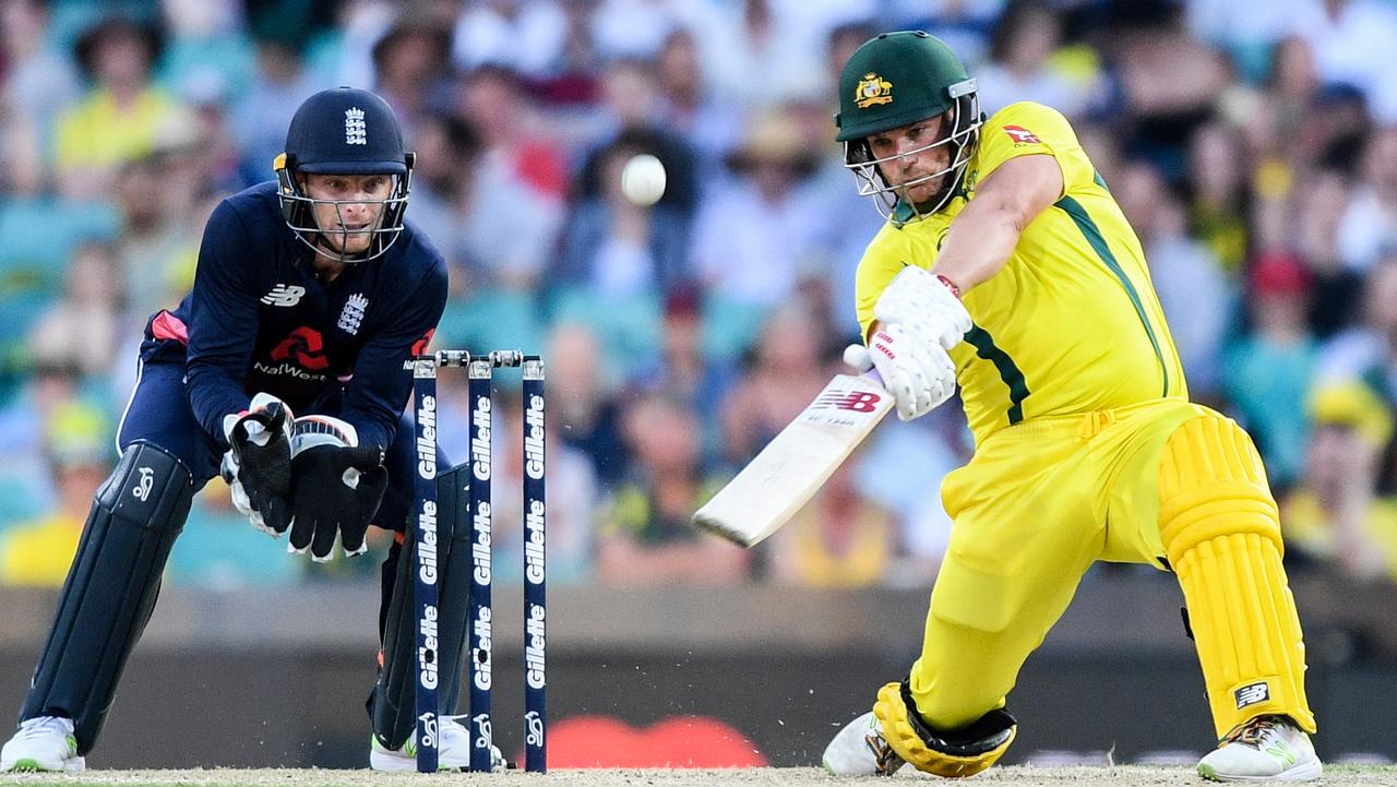 Aaron Finch, seen here batting for the one-day team, has been named in the Australian Test squad. Picture: AAP