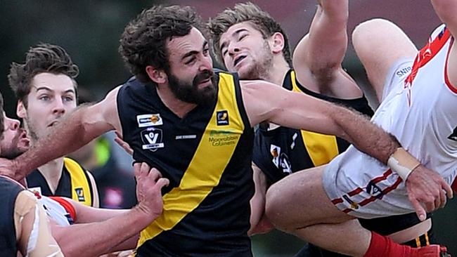 New Seaford coach Zac Vansittart in action for the Tigers against Sorrento last month. Picture: Andy Brownbill