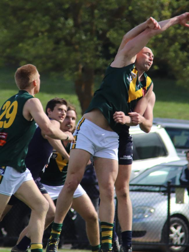 Troy Armstrong was dominant in the ruck and was named the grand final best on ground Picture: Bethany Hutchison