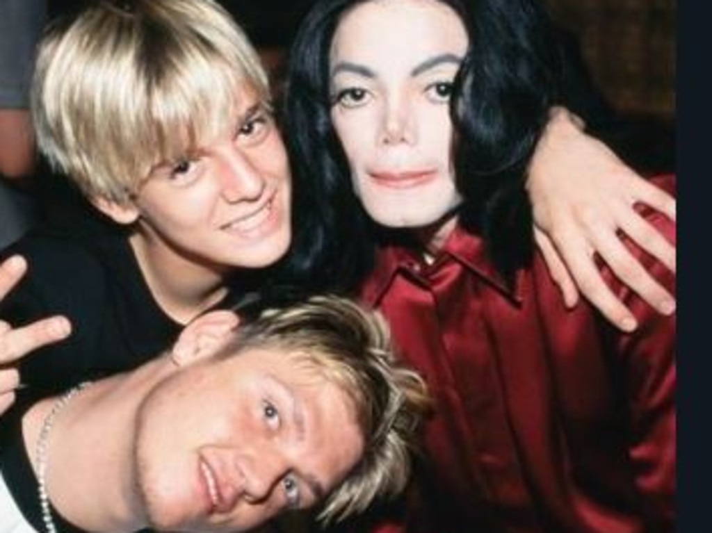 Aaron Carter (pictured here with Jackson and his brother Nick) said he slept in Michael Jackson's bedroom when he was 15.