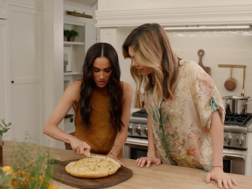 Markle shows guests her cooking skills in the upcoming show. Pictures via Netflix