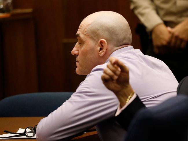 Michael Gargiulo, 43, also known as the Hollywood Ripper, closes his eyes in court as the verdict was read. Picture: AFP