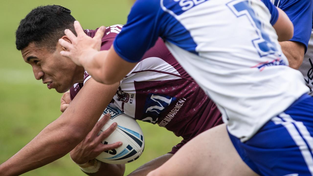 Manly's Tolutau Koula could drop off the bench. Picture: Julian Andrews