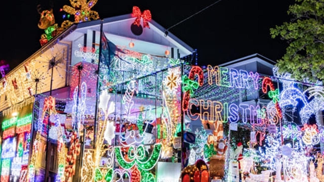 The great Aussie tradition of lighting up the house with Christmas lights will likely be pared back in 2023, as households look to save money on power bills. Picture: Supplied