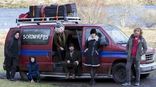 The Soronprfbs hits the road in a scene from <i>Frank</i>.