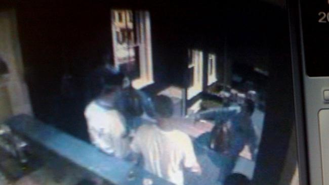 A CCTV image of an incident between South Sydney Rabbitohs NRL coach Jason Taylor and one of his players David Fa'alogo during an end of season drinking session. (The Daily Telegraph does not suggest that this incident was drug-related).