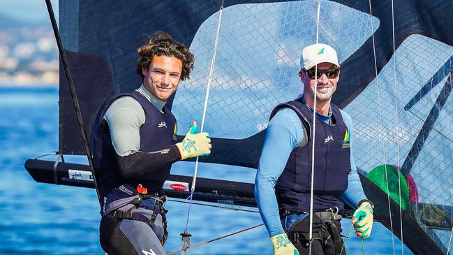 The happy Australians after their silver. Picture: Sailing Energy/Semaine Olympique Française.