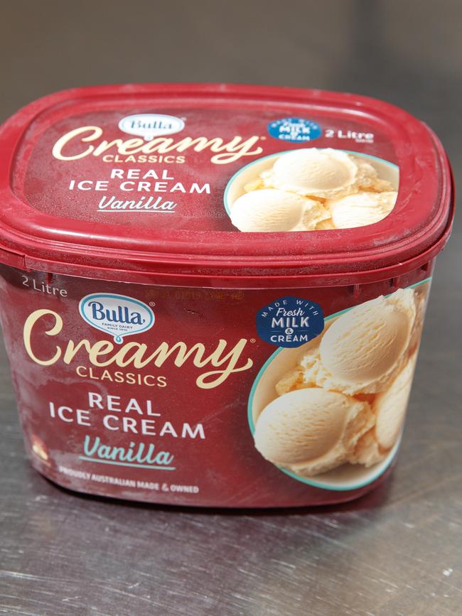 1/2/19 Source SA Cover The vanilla ice-creams - our panel tastes all the supermarket tubs, Bulla Vanilla. Picture MATT TURNER.