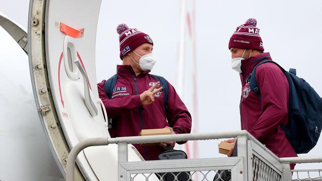 NRL teams depart Sydney for a hub in Queensland because of the Covid 19 outbreak and subsequent lockdown. Picture: Toby Zerna