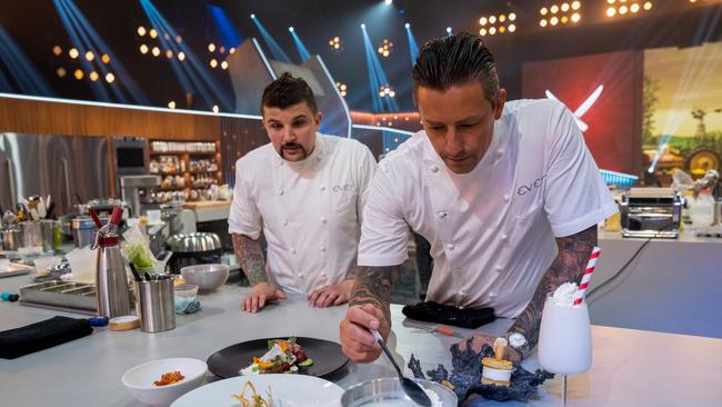 Challenger Curtis Duffy in episode two of Iron Chef: Quest for an Iron Legend. Picture: Greg Gayne/Netflix