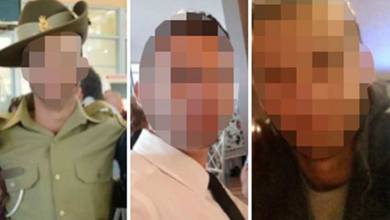 Pixelated images of the soldier who assaulted Lavinia Duga.