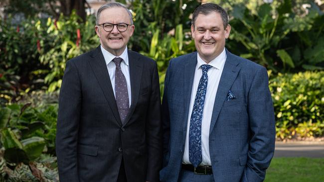 Prime Minister Anthony Albanese with Alinta Energy CEO Jeff Dimery at the Future Energy Conference. Picture: Julian Andrews