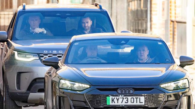 Britain's Prince William, Prince of Wales (L) drives himself away from the London Clinic in London on January 18, 2024 where his wife Britain's Catherine, Princess of Wales, underwent surgery. Britain's Catherine, Princess of Wales, is facing up to two weeks in hospital after undergoing successful abdominal surgery, Kensington Palace announced on January 17. (Photo by HENRY NICHOLLS / AFP)