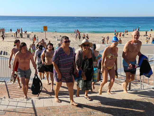 Closing of Coogee Beach on Anzac Day in Sydney, Australia on April 25 after social distancing rules were ignored. Picture: Gaye Gerard/ Sunday Telegraph