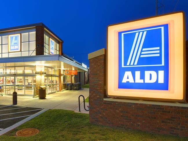 Athens, Georgia, USA - May 8, 2012:  Aldi Food Market  is a German-based discount supermarket chain which currently operates more than 1,150 stores in the U.S. and about 8,133 worldwide.