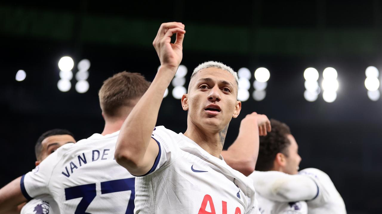 Richarlison got in on the fun. (Photo by Alex Pantling/Getty Images)