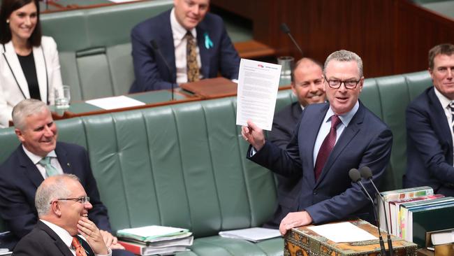 Christopher Pyne holds court in Question Time. Picture: Gary Ramage