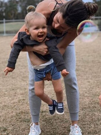 Jordan Ablett and son Levi. Picture: Instagram