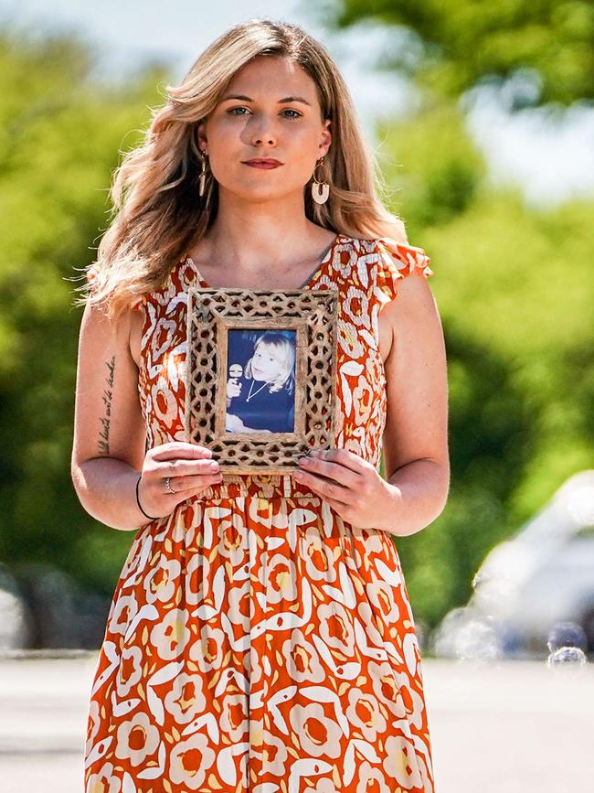 Lauren Ralph with a picture of her sister Abigail. Picture: Mike Burton